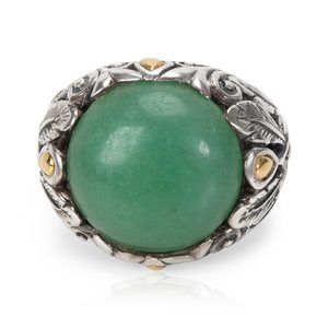 Robert Manse Green Quartz Fashion Ring in 18k Yellow Gold & Sterling Silver